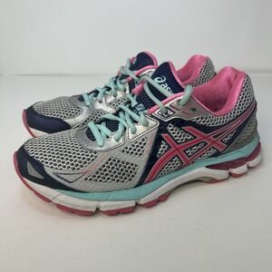 Asics GT-2000 Women's Gray/Pink/Green Cross-Traing Running Shoes US 8.5 T553N